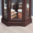 Lighted Corner Curio Cabinet With Tempered Glass Doors & Shelves - Elegant Oak Display Storage For Living Room & Bedroom Decor-DARK CHERRY-1023927451