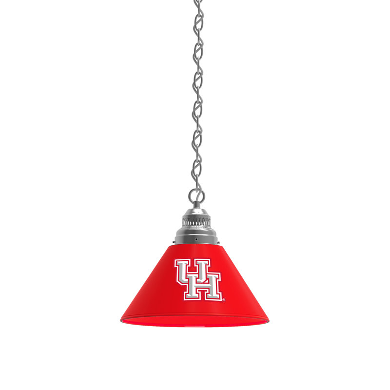 1 - Light Single Pendant, Chrome, Houston Cougars