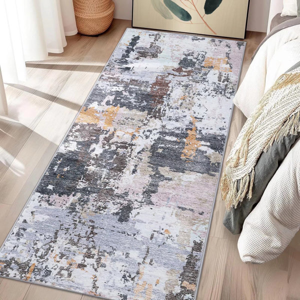 17 Stories Washable Abstract Area Rugs for Living Room & Reviews ...