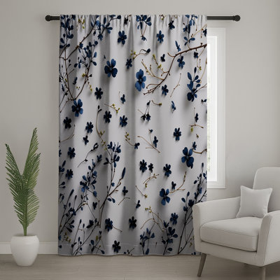 Rideaux floraux, voilages et voilages à motif floral - 1 panneau