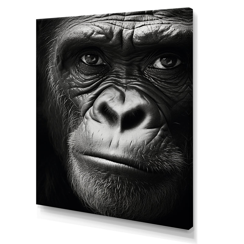 La matriarche gorille sur toile, Toile tendue, H 20 po x l 12 po x P 1 po