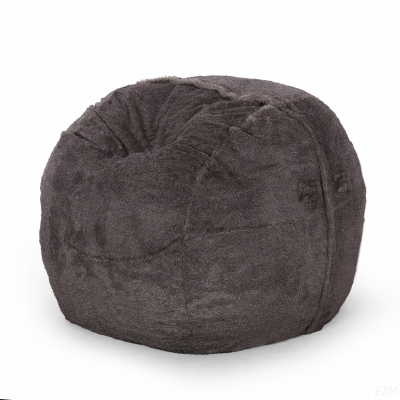 Fauteuil à billes confortable en fausse fourrure Lily, brun / beige