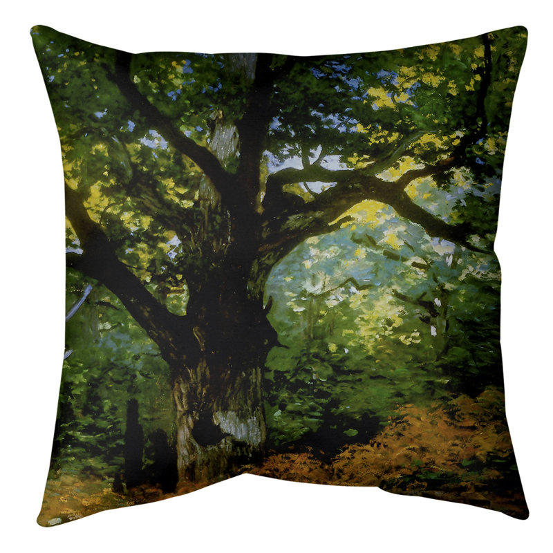 Claude Monet Floral Reversible Throw Pillow, 18" x 18", UV Protected