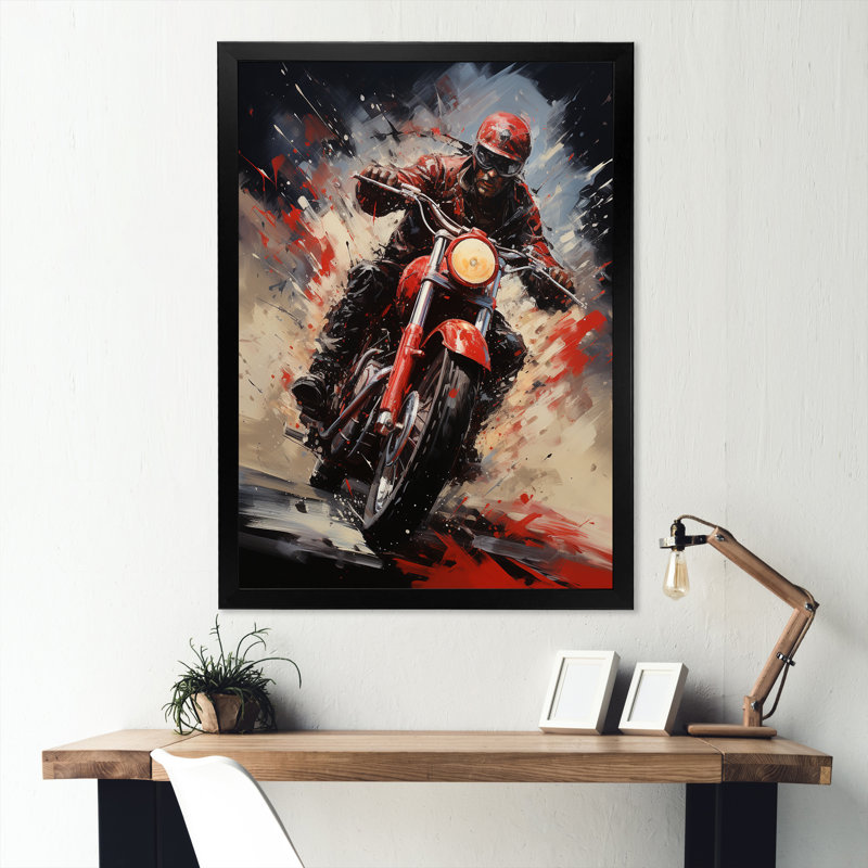 Crimson Thunder Red Dirt Bike III, H 44 po x l 34 po x P 1,5 po, Cadre simple noir