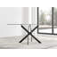 Ensemble de table de salle à manger en métal noir et verre avec 6 chaises rembourrées Lenworth-989401529