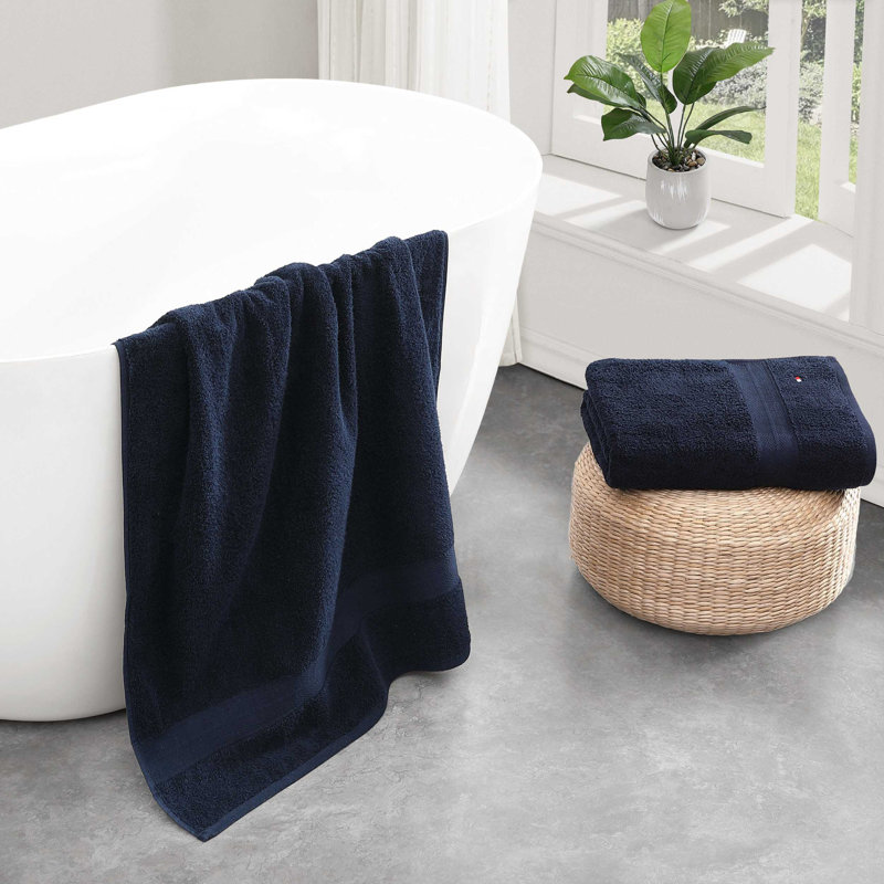 Tommy Hilfiger Modern American Cotton Navy 6 Piece Towel Set, Navy