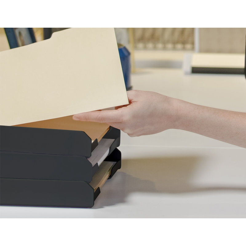 Yokum Plastic Paper Organizer, Black