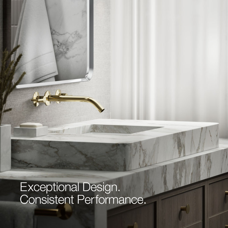 Components Wall-Mount Bathroom Sink Faucet Trim, Gold