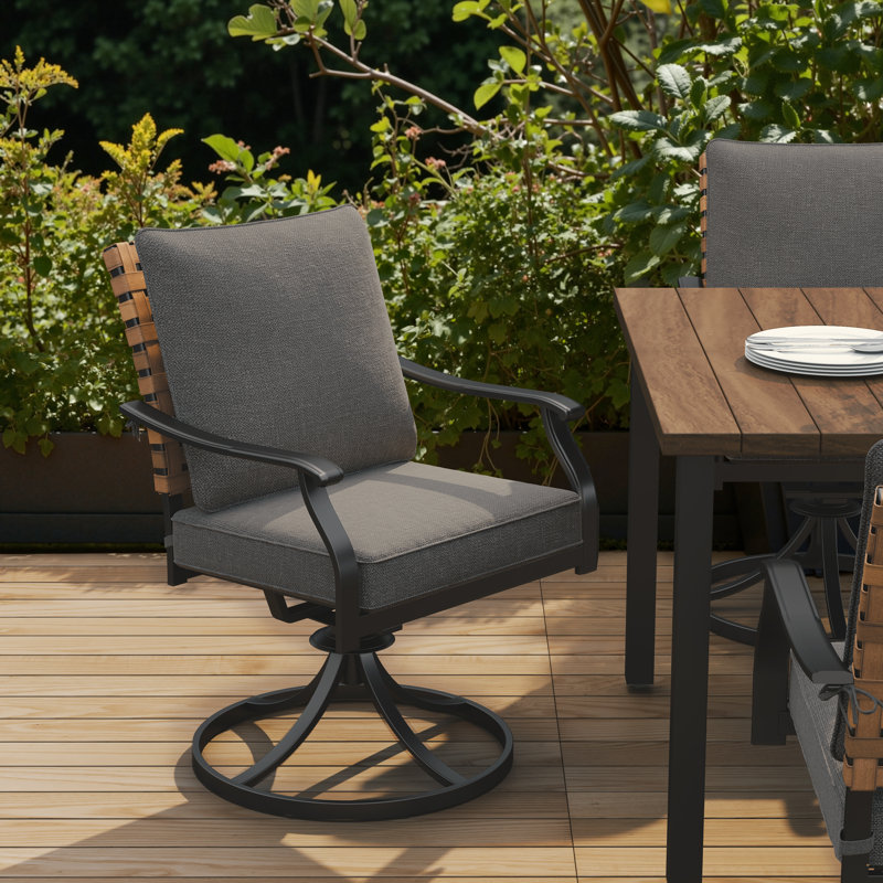 Ensemble repas d'extérieur 4 personnes Tansi, Gris foncé