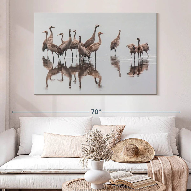 Brampt Sandhill Crane Flock, 34" H x 51" W