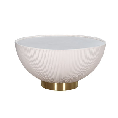 Mizelle Solid Wood Drum Coffee Table