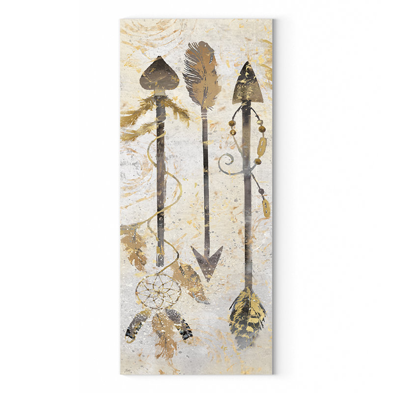Tribal Arrows - impression sur toile tendue, H 12 po x l 36 po x P 1,5 po