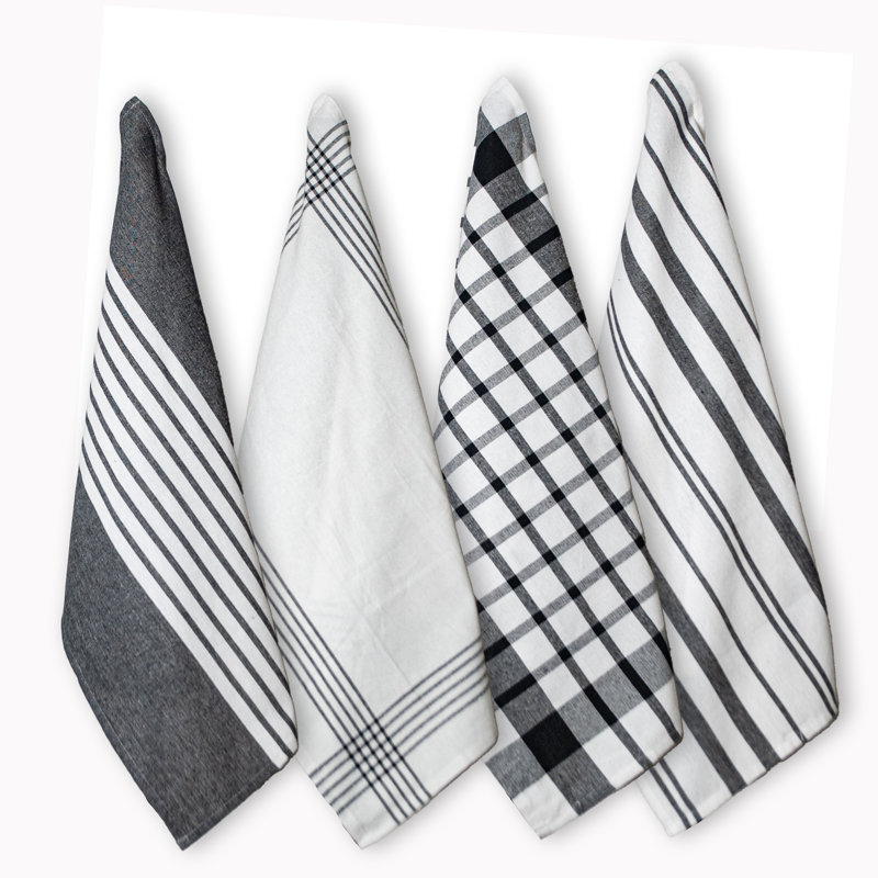 Torchon en coton, Noir / blanc
