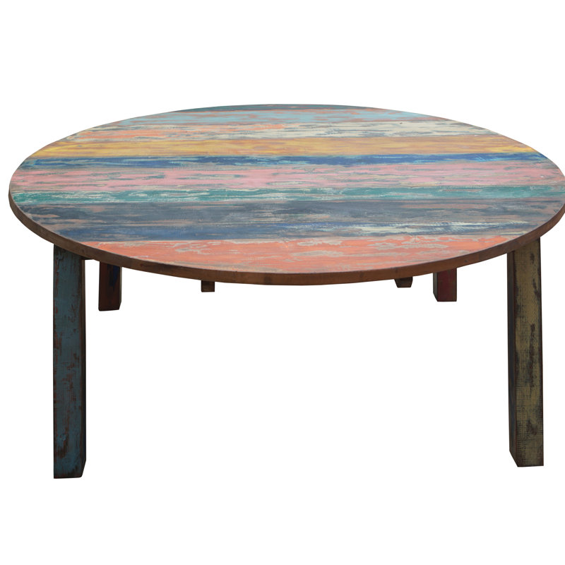 Eleni Teak Round Solid Wood Dining Table, 30" H x 55" L x 55" W
