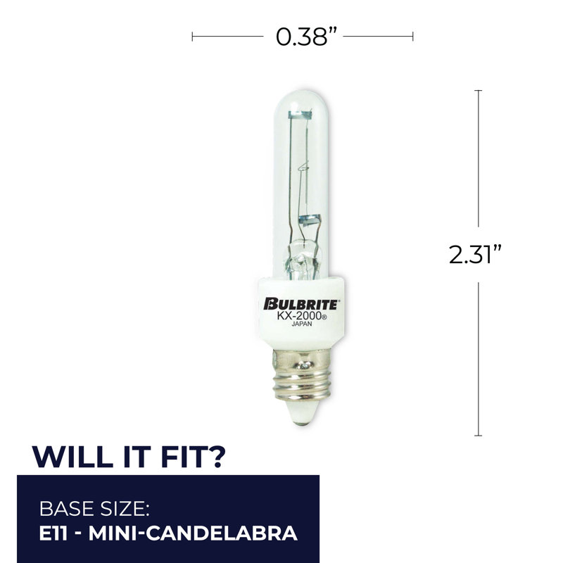 60 W T3 E11/Mini Candelabra Dimmable 2700 K Xenon/Krypton Bulb