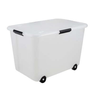  Rolling Storage Box, 15 Gallon, Clear