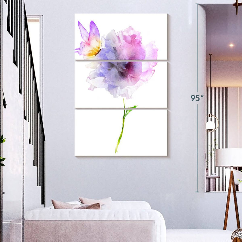 Fleur, papillon, H 74 po x l 48 po