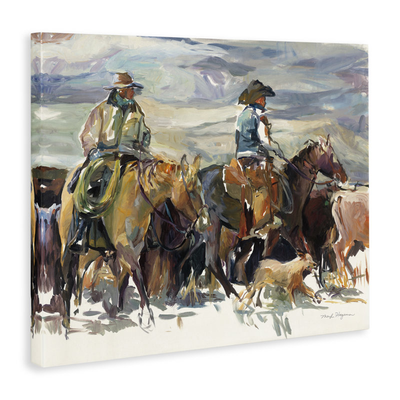 "The Roundup Western", art sur toile par Marilyn Hageman, H 24 po x l 30 po