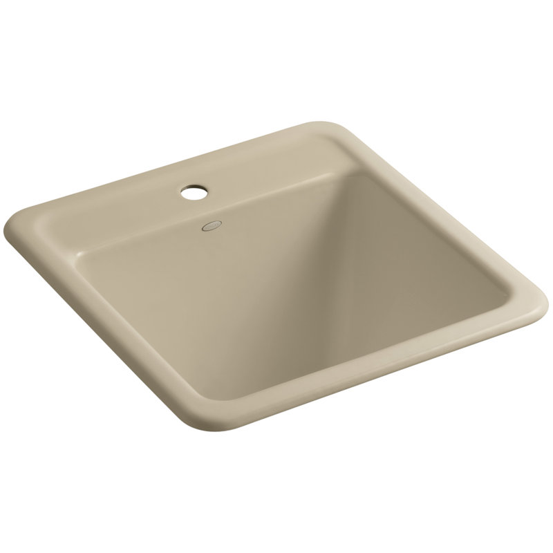 Park Falls 22" L x 21" W Service Sink, Mexican Sand, 1 hole