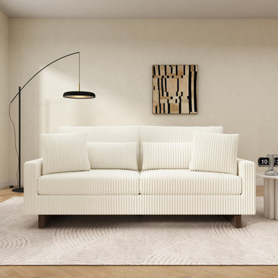 Modern Loveseat Sofa 80.3" Sofa Couch Upholstered Sofa With Four Pillows