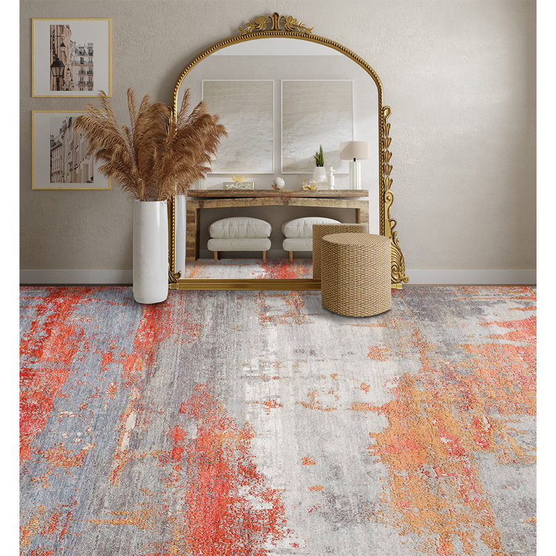 Handmade Wool Abstract Area Rug, Rectangle 9' x 12'