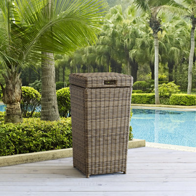 Kelsey Wicker Manual Lift Kitchen Trash Can - 16 Gallons
