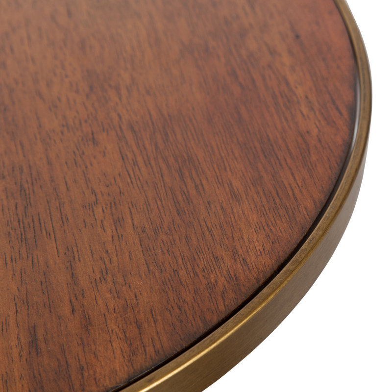 Table de bout ronde à 3 pieds en bois et métal Moffat