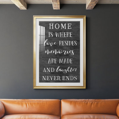 «Love Resides» - Reproduction d'art textuel avec cadre photo