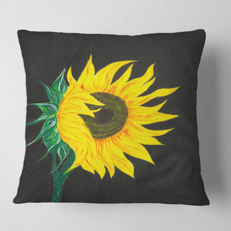 Housse et insert de coussin carré tournesol, 18" x 18"