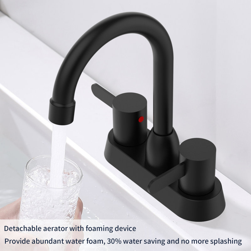 Bathroom faucet with 360 degree turn spout, Matt Black