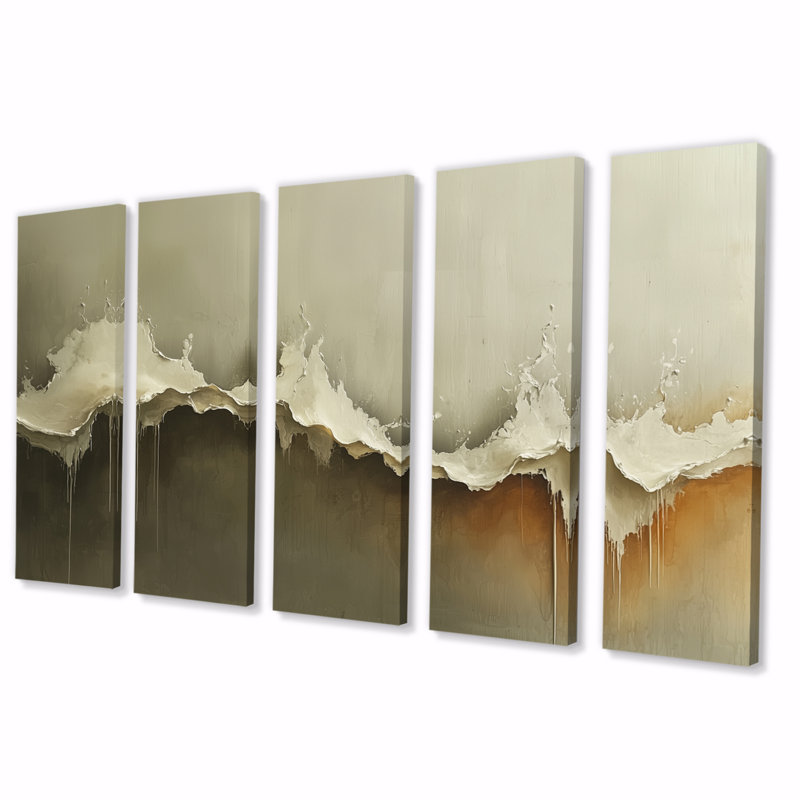 «Ephemeral Pathway» - Peinture murale, H 28 po x l 60 po, 5