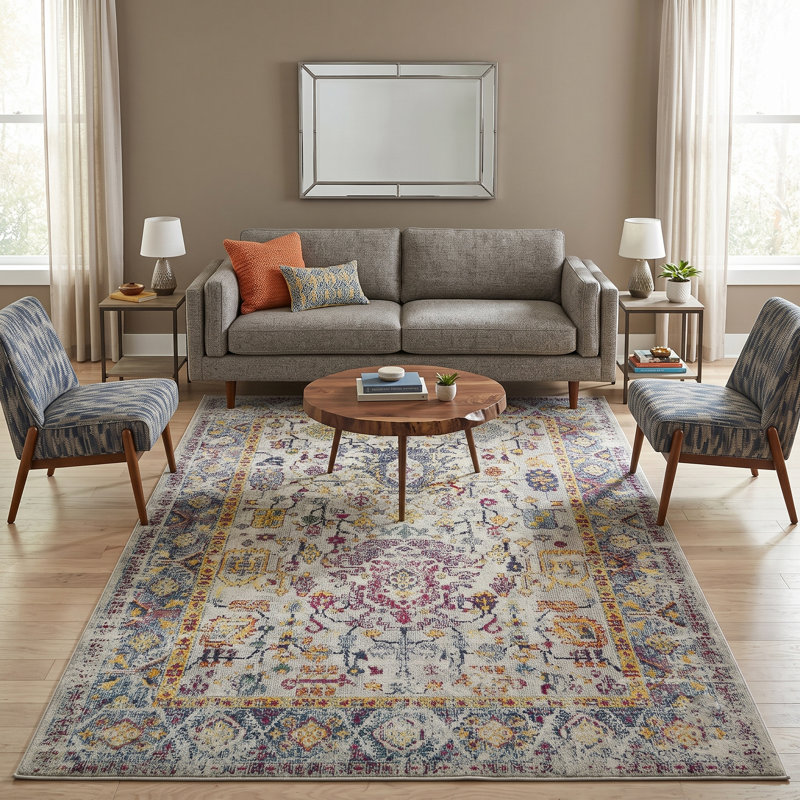 Tapis multicolore Alyssa, Rectangle 2 pi x 3 pi