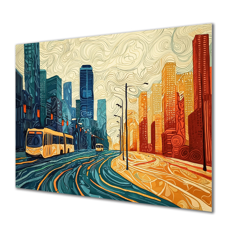 «Canada Vancouver Autumn City Scene - Cityscapes», impression murale en métal, H 24 po x l 32 po