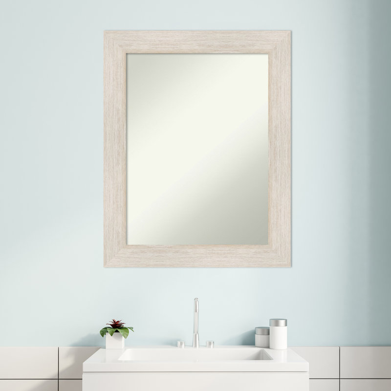 Miroir mural non biseauté en bois franc, H 29 po x l 23 po