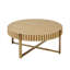 Table basse ronde moderne avec base piédestal robuste, ton de bois naturel, 31,5 po