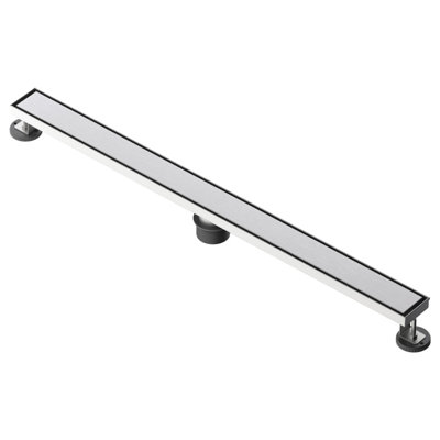 Drain de douche linéaire en acier inoxydable de 36 pouces avec piège à cheveux et insert de carrelage et grille 2 en 1 FINE FIXTURES