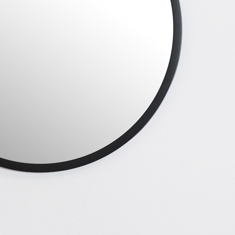 Winship Metal Wall Mirror, Black, 50cm H x 50cm W