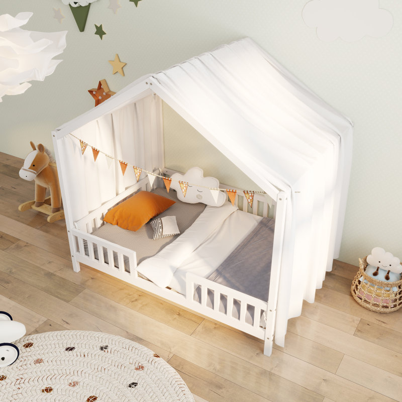 Lit sur pied Montessori, Lit double, Blanc