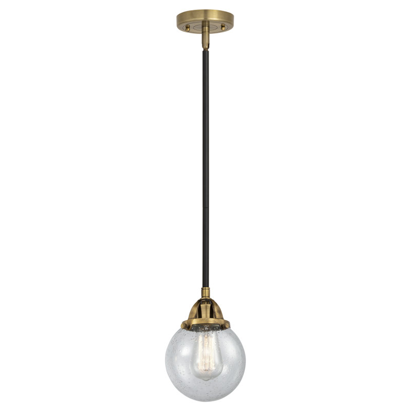 Luminaire suspendu sphère 1 lumière Lorri, Laiton antique noir, Grainé, Ampoule non incluse