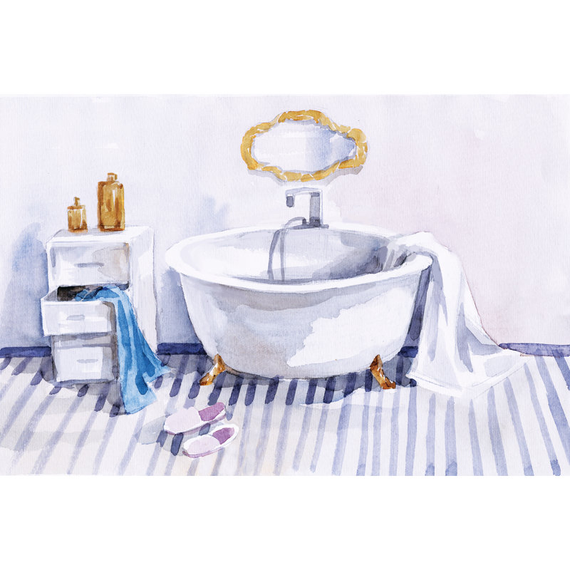 Bathroom In Color - Wrapped Canvas Print, 30cm H x 46cm W