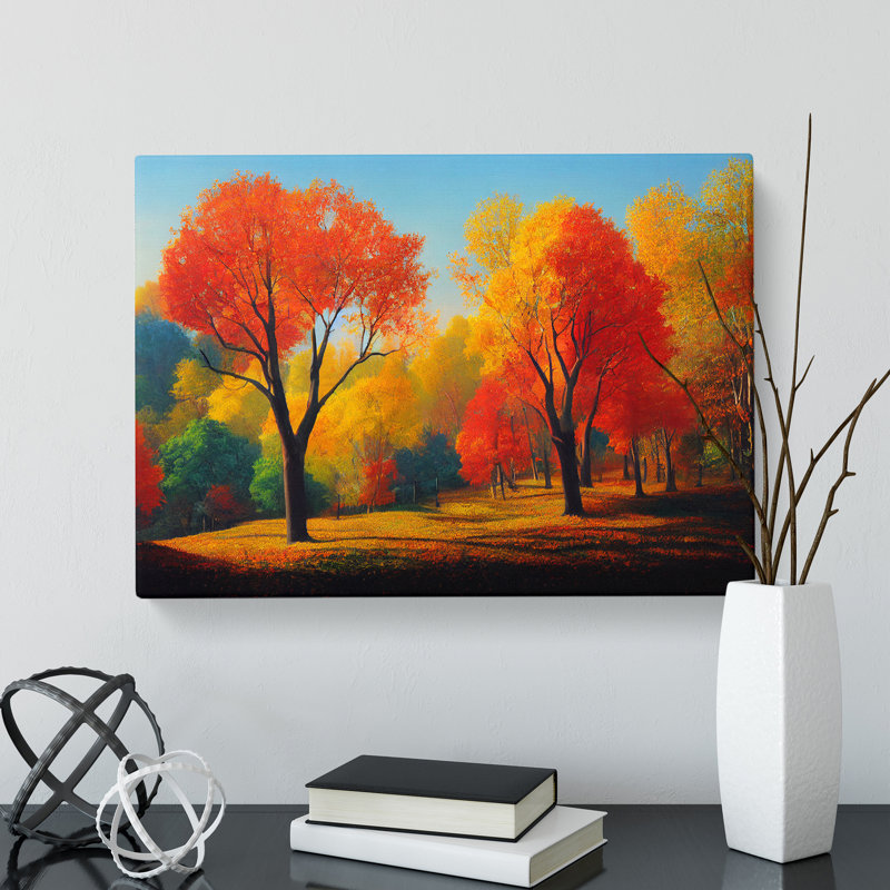 Charismatic Autumn Forest - Wrapped Canvas