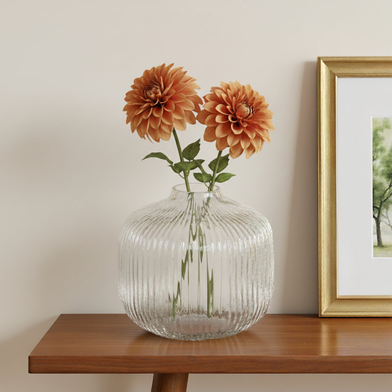 Perry Glass Table Vase, 7.85" H x 8.4" W x 8.4" D
