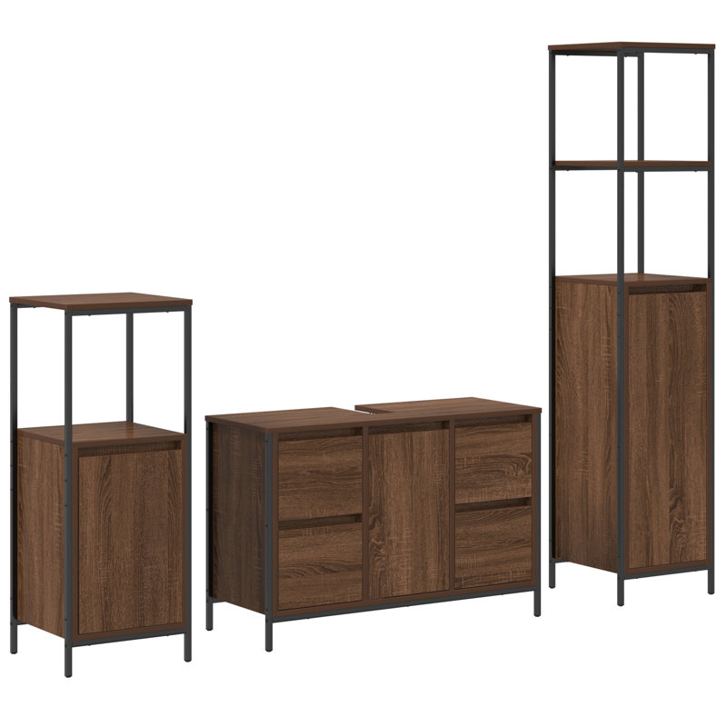 Bathroom Furniture Suite, Dark Wood
