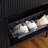 Narrow Shoe Cabinet with Flip Drawers, Slim Entryway Shoe Storage for Hallway, Small Space,Shoe Rack Cabinet with 4 Drawers,Black,Wave Pattern,39.4"W x 7.5"D x 35.4"H-30946807-58925223-30946806