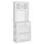 Armoire à double porte Pantry avec trois tablettes latérales
