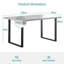 150cm Rectangular Dining Table with Manufactured Wood and U-Shaped Metal Legs