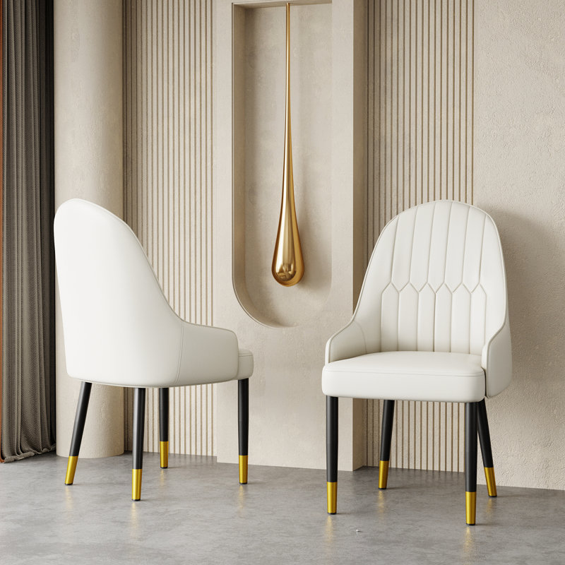 Chaise de salle à manger rembourrée Horrell, Blanc