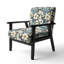 Blue Coastal Dreams Floral Pattern - Upholstered Farmhouse Arm Chair, Rustic Floral Accent Chair
