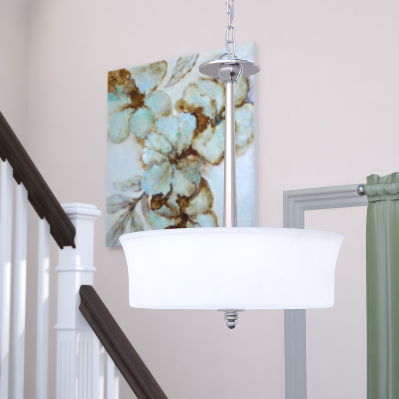 3 - Light Shaded Pendant, Polished Nickel