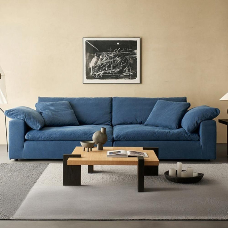 Tofu-Block Minimalist Cloud Straight Sofa